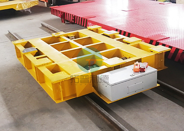 50ton Traverse Travelling Anti-Expolision Track Ac Powered Railway Vehicle For Molds Wth Steered Axles