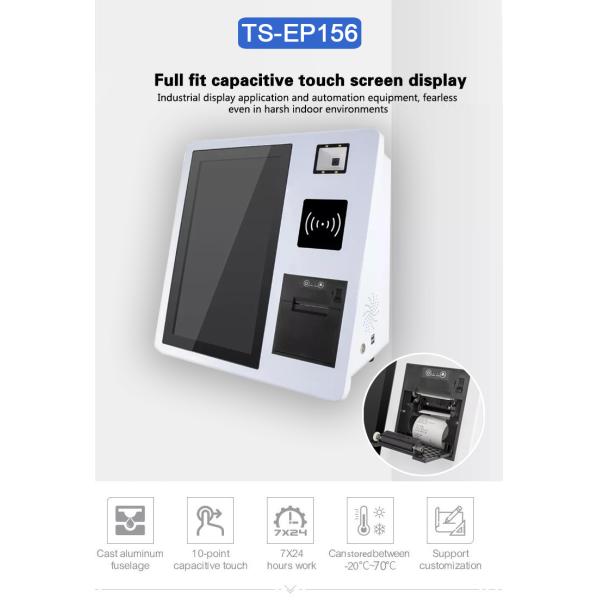 Capacitive Touch Self Ordering Kiosk For Restaurants POS Terminal system