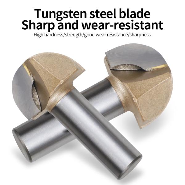 Factory Sales 1/2 Shank Tideway Half Round CNC Router Bit Woodworking Tools Carbide Round Bottom Trimming Milling Cutter Bit
