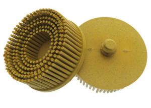 Best Yellow Abrasive Bristle Disc Brush Tapered 2 Inch Diameter Grade 80 Grit wholesale
