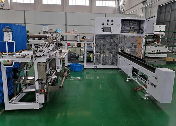 Cheap Automated Sanitary Pads Packaging Machine , High efficient , Making bag online , servo control for sale