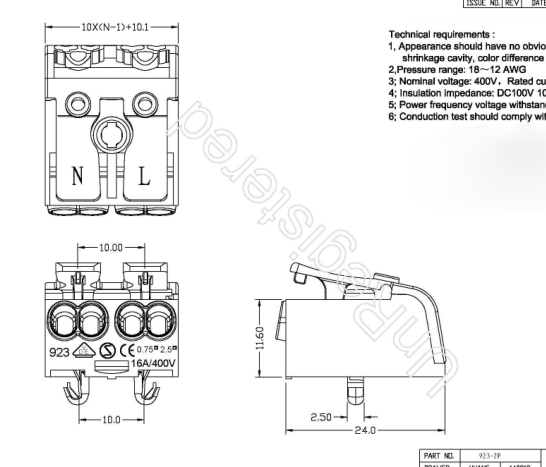 923 Seriers Led Light Connectors 2P 3P 4P 5P Corrosion Resistance Good Elasticity