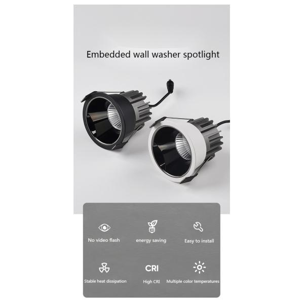 10W 24deg Ra90 Dimmable Led Ceiling Spot Lights 15 Degree Lighting Angle