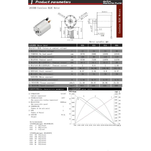 Faradyi Custom 28mm Diameter Coreless Dc Motor 12V Motor High Torque Micro Brushless Dc Motor For Robot