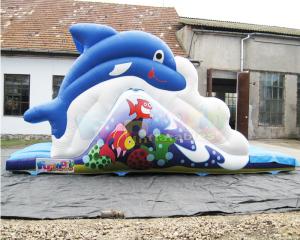 China Carnival Shark Commercial Inflatable Slide Castle Bounce House on sale