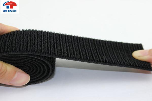 Cheap Reusable sticky back black Elastic Hook And Loop Strap / Bandage With Closure for sale
