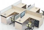 Commercial Office Furniture Partitions For Four People / Wood Computer Desks