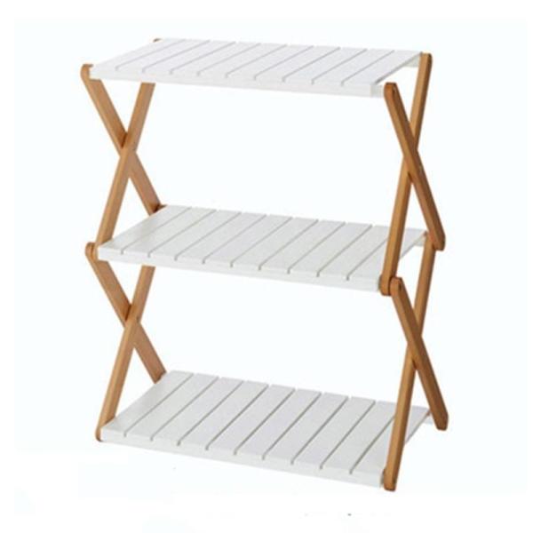 Cheap 3 Tier Shelf Wooden Flower Pot Rack Pine Wood Foldable for sale