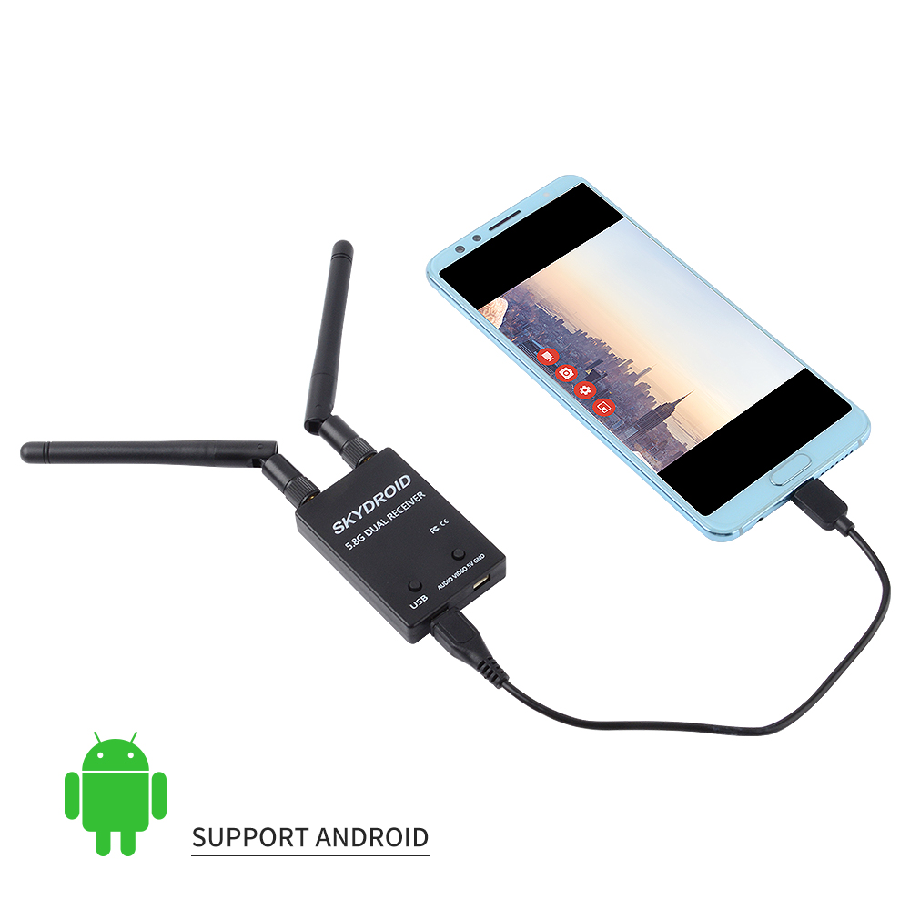 Skydroid 5.8Ghz 150CH True Diversity FPV Receiver For Android Tablets And Smartphones Plastic VR Headset With UVC OTG Monitor
