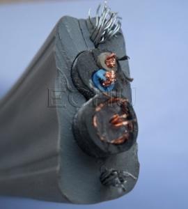 Flat Flexible Traveling Elevator Cable with TV Camera Cable in Grey Color