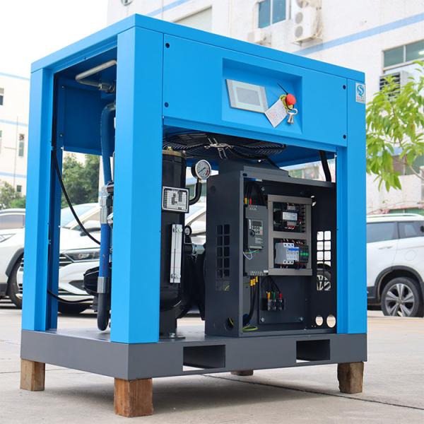 Cheap Low Noise Rotary Screw Air Compressor PLC Microcomputer Control for sale