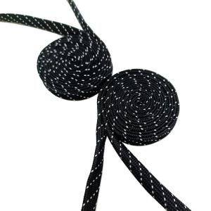 China Polyester Flat Drawstring Cord For Hoodie Black Elastic Shock Cord on sale