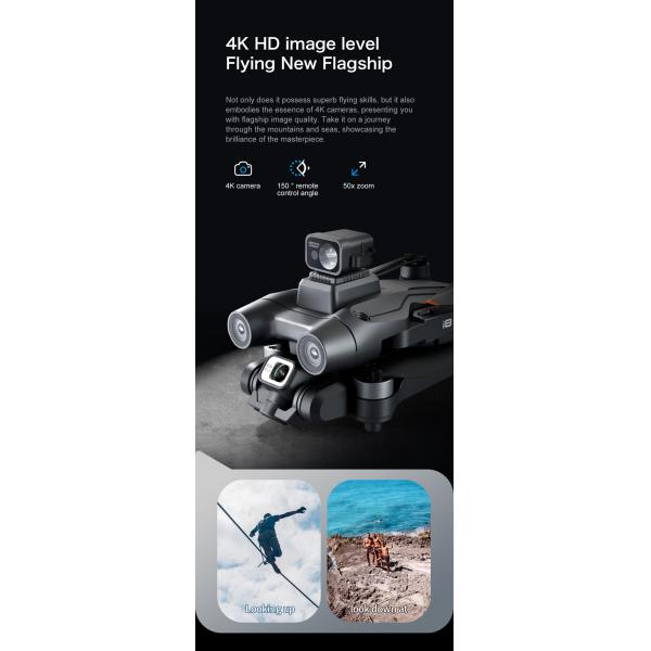 I8 Max Rc Drone 4k Hd Aerial Camera Gps Positioning Foldable Obstacle Avoidance Brushless Gimbal Optical Flow Frequency 2.4G