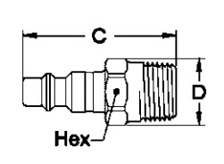Industrial Interchange pushbutton safety coupling is designed for use with compressed air Pneumatic Quick Coupling