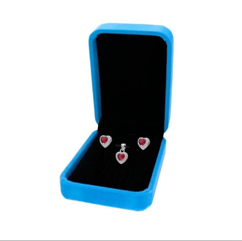 New Design Luxury Flocking Rigid Cardboard Jewelry Jewellery Ring Necklace Earring Braclets Gift Box