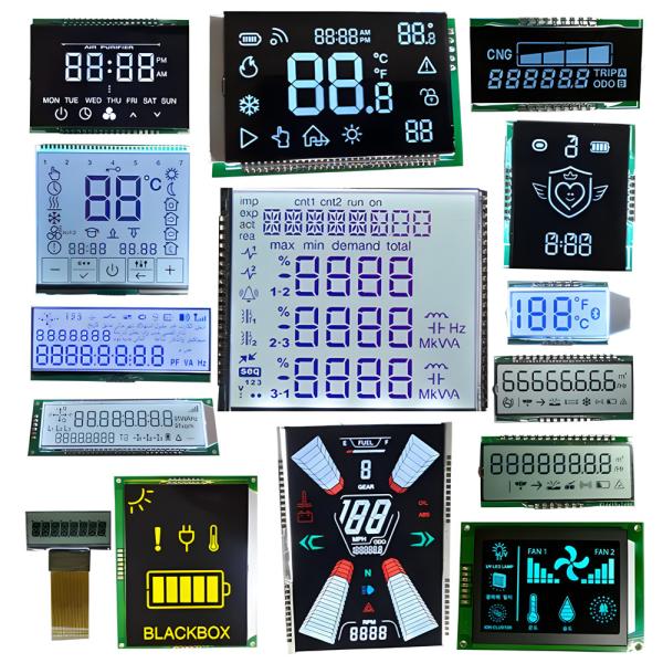 Cheap Custom Segment LCD Display Fully Customizable TN Transmissive Positive Wide Temp -30°C to 80°C 6 00 o'clock Viewing Direction for sale