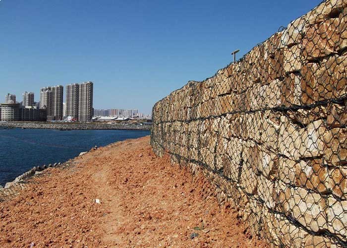 Iron Heat Treated Galvanized Gabion Box / Hexagonal Gabion Wire Mesh