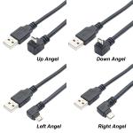 90 Degree Up Angle to Up Angle Data Charging Micro USB Cable
