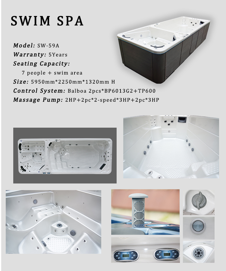 Swim Spa Good Swim Pool Container Endless Pool Acrylic Fiberglass Swim Spa Pool Outdoor Swimming Pool