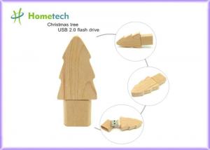Best 32G 64G Wooden USB Flash Drive Personality Christmas Tree Fast Reading / Writing wholesale