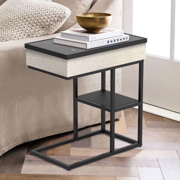Multi-Functional LED Light Wireless Charging Bluetooth Speaker used for charging a computer Smart Nightstands for livingroom