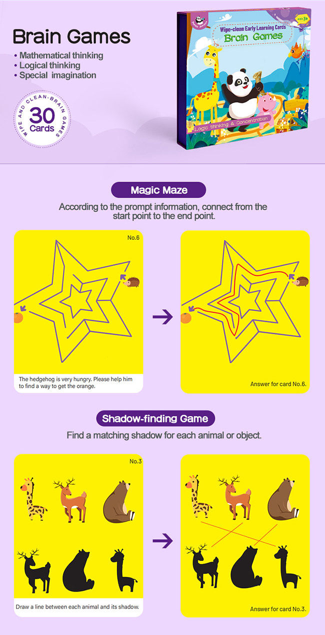 Early Learning Flashcards For 3 Year Olds , Mathematical Thinking Child Brain Games 6