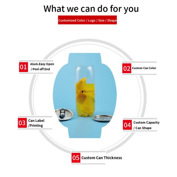 350ML 500ML Plastic Drinking Jar Pet Cans For Soft Drinking