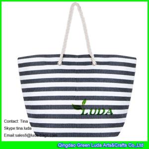 LUDA striped women handbags fasion paper straw beach handbags
