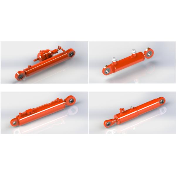 Blue Yellow Custom Hydraulic Cylinders Small Medium Pressure Steel Material