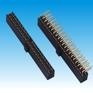 Right Angle Female Header Connector , 2.54 Mm Dual Row Pin Header With Bump