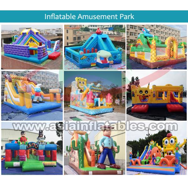 Anti Ruptured 8 X 6M Colorful Clown Theme Inflatable Fun City