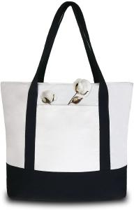 China Cotton Canvas Tote Shoulder Bags Boat Bag Ladies Canvas Blank Tote Bag With Pocket on sale