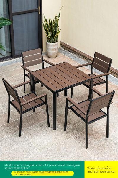 Cheap Contemporary Plastic Wood Formosa Outdoor Dining Furniture Table And Chair Set For Villa Garden for sale