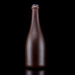 China 500ml Champagne Bottle With Matte Finish Unique Design Copper Coated Glass Collar for sale