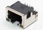 Through Hole PCB Mount RJ45 Jack 8P8C One Port Side Entry Built - In LED