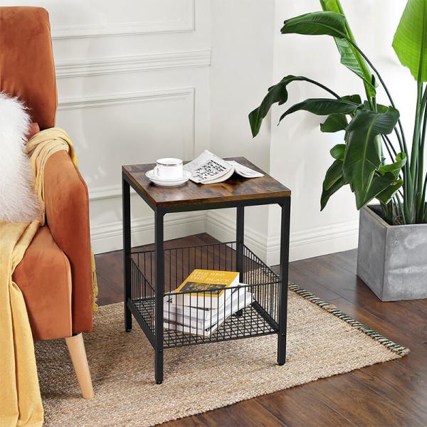Cheap Side Table with Metal Basket for Sale, Industrial End Table, Small Side Table, LET35BX for sale