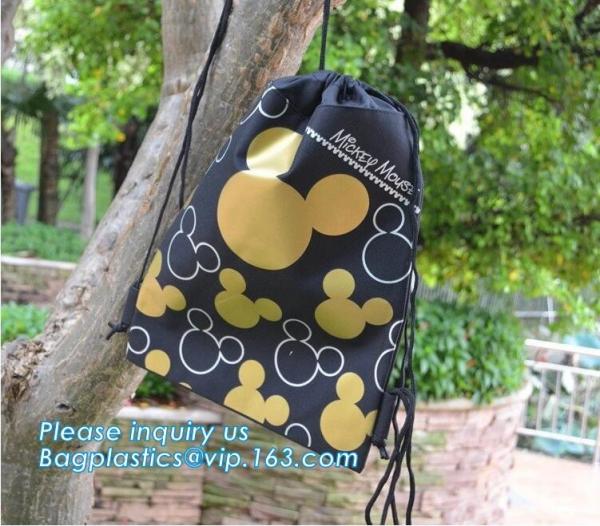 China Wholesale Promotional Polyester Drawstring Bag With Logo For Packaging,Tote Custom Printed Foldable Polyester Reus