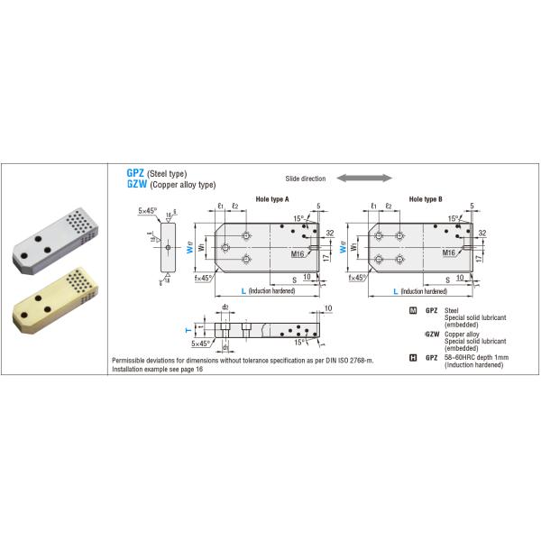 Cam Wear Plate Guide Bracket Bronze with Solid Lubricant Huge Type VDI 3387 DOGZW