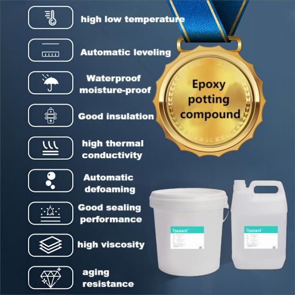 Two Component Epoxy Potting Compound Resin Thermal Conductive Clear Black Liquid