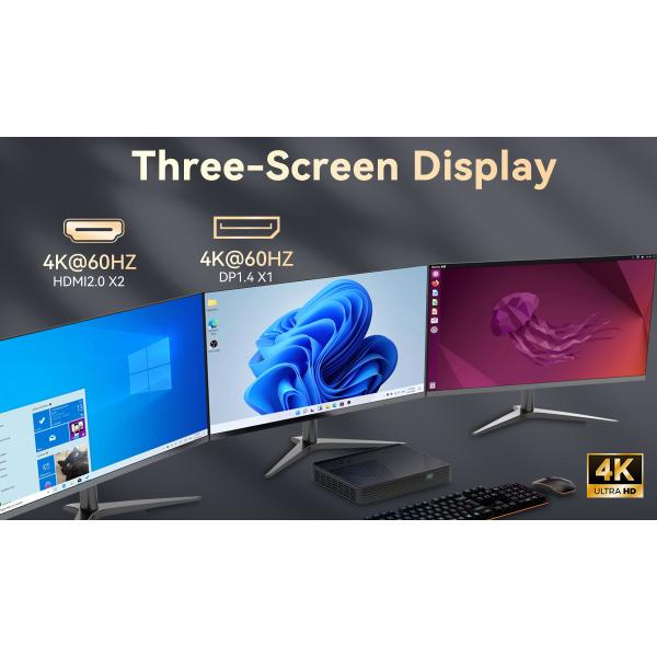 AMD Ryzen 9 5900HX Mini Gaming PC Dual LAN Dual HD DDR4 64GB With Fan