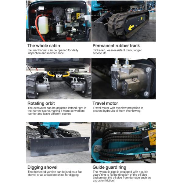 Micro Mini Excavator Machine 1100kg for Soil Agricultural Orchards