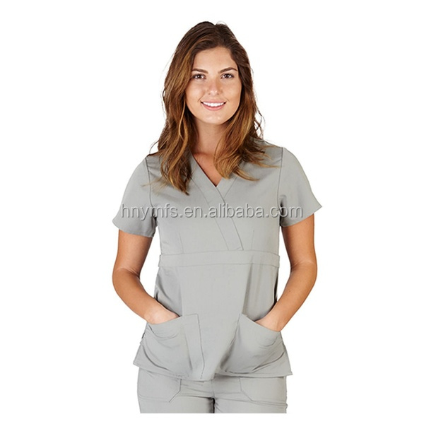 Custom Logo Hospital Scrub Suit Solid Color Unisex Short Sleeve Chlorine Bleaching Resistant