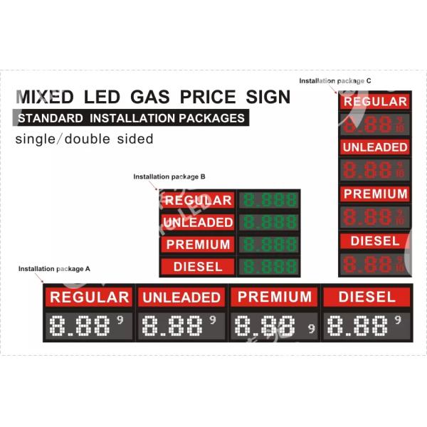 60HZ 50HZ 3G RF TCP IP Red Gas Station Led Price Signs Board Signage 8.889 10