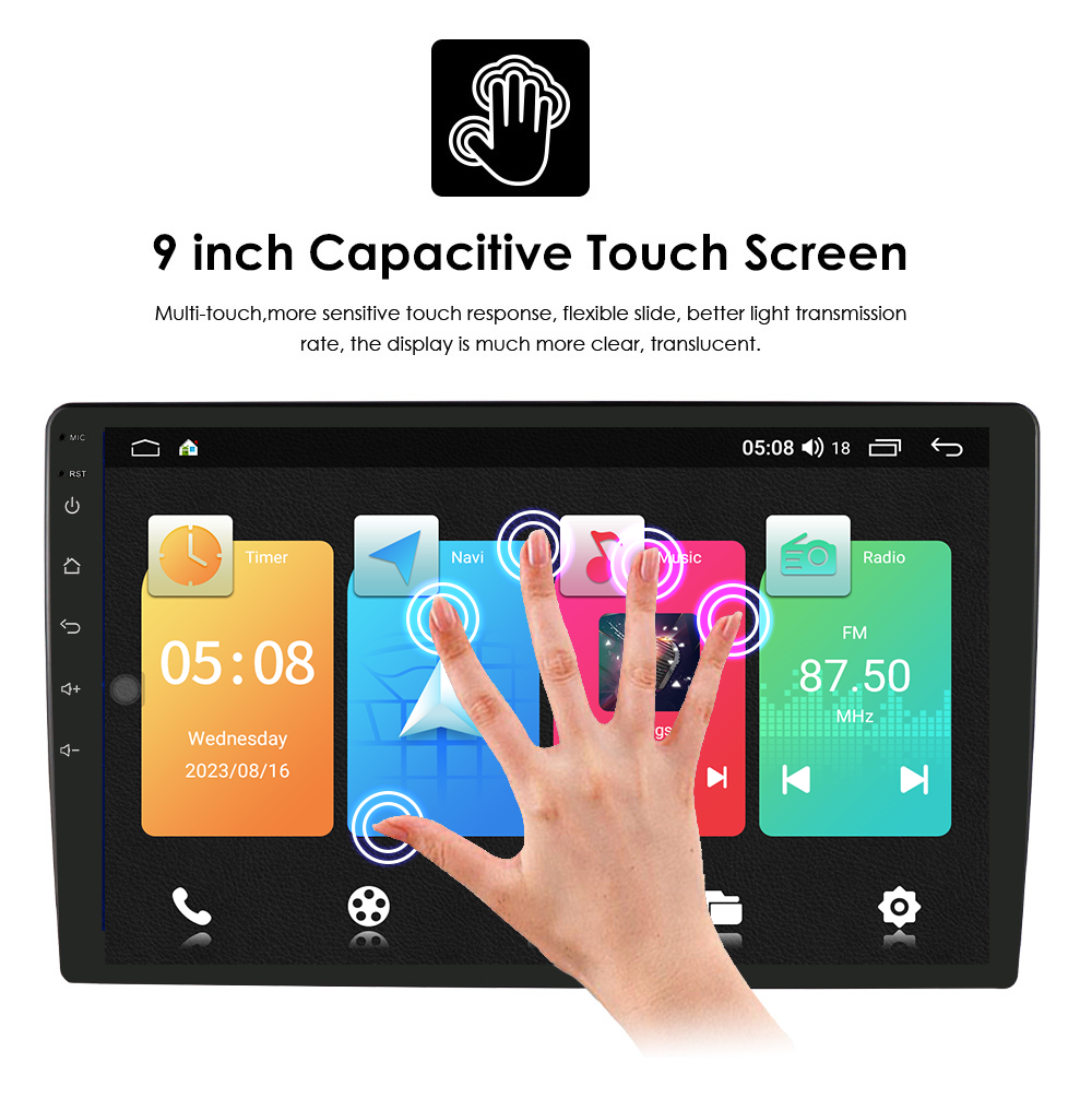9 Inch 2 32G Car DVD Player Built-in WiFi/GPS/FM/BT/Multimedia and 7388 Amplifier IC