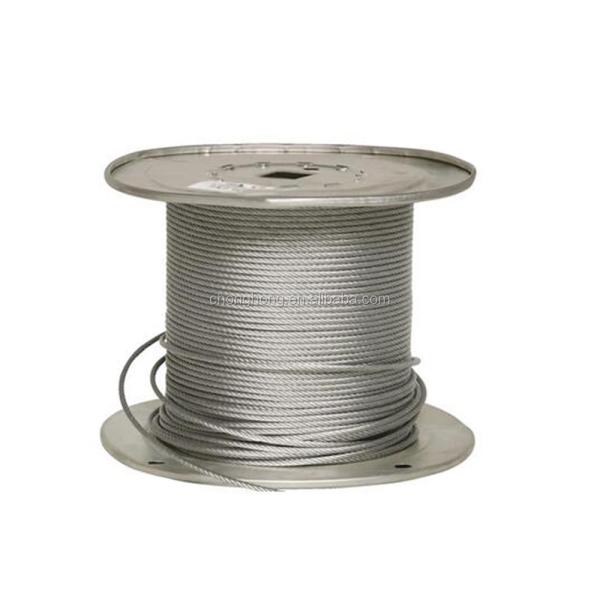 Cheap Stainless Steel Wire Rope 3mm 1/8" Stainless Stranded Wire 1x19 Cable Railing Solution for sale