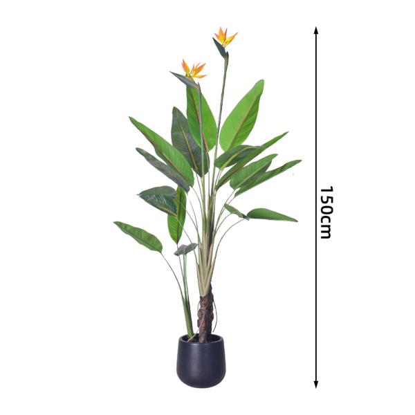 artificial plant manufacturer 150cm artificial bird of paradise plant with realistic flower for indoor decoration