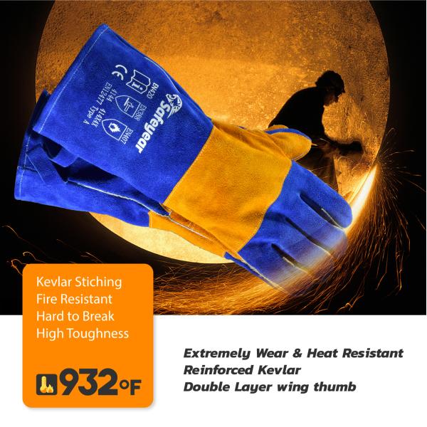 SAFEYEAR 16in Safety Working Gloves Welding Gloves Heat Resistant Flome Resistant