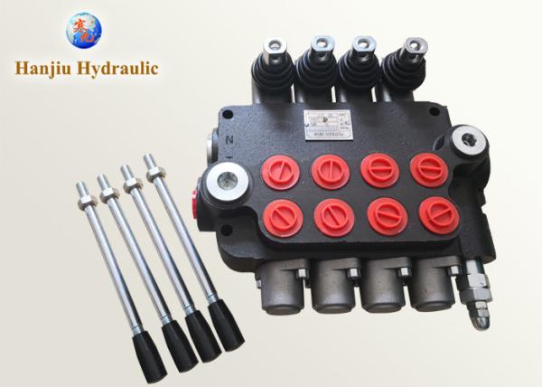 Cheap Professional 4 Spool Hydraulic Control Valve / Monoblock Loader Valve 80LPM for sale