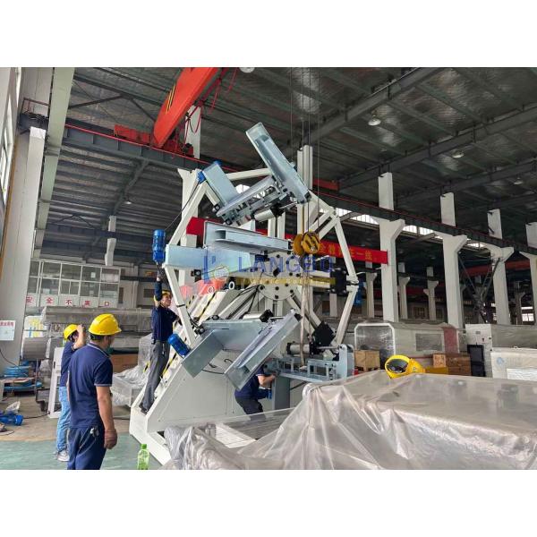 Plastic Pipe Coiling Machine With Strapping Machine For PE Large Diameter Pipe Extrusion Machine