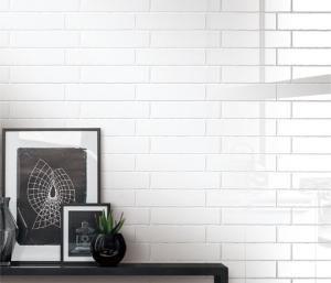 Pure White Wave Edge Artistic Glossy Wall Tile For Bathroom Home Decoration